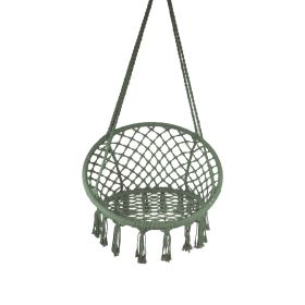 Macrame Outdoor Hammock Chair, Cotton Blend Olive Green, Size: 47' L x 24' W, Capacity 250 lb.