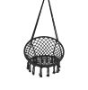 Macrame Outdoor Hammock Chair, Cotton Blend Black, Size 47' L x 24' W, Capacity 250 lb.