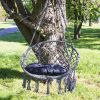 Macrame Outdoor Hammock Chair, Cotton Blend Olive Green, Size: 47' L x 24' W, Capacity 250 lb.